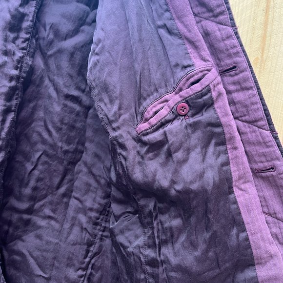 Chore Herringbone 100% Cotton Raspberry Long "Tourist Jacket" Size 4 M/L puffer - Picture 6 of 13